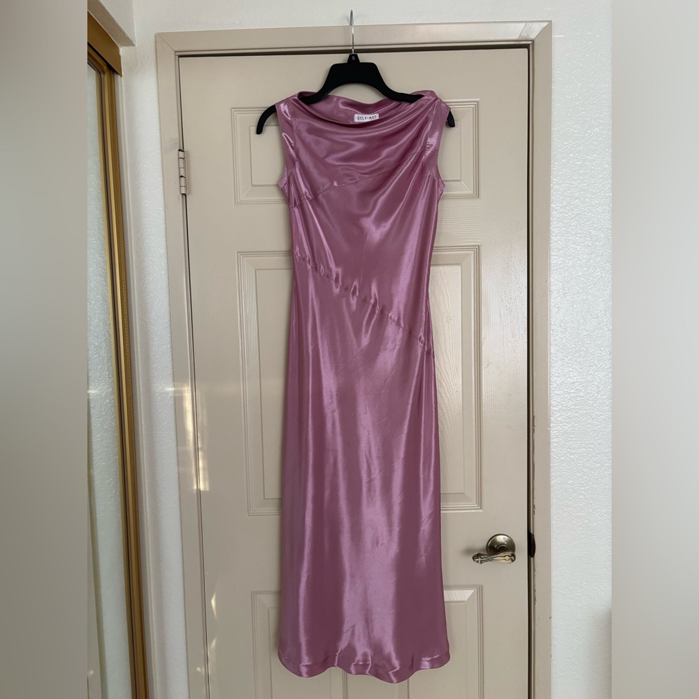 Elegant Pink Satin Dress